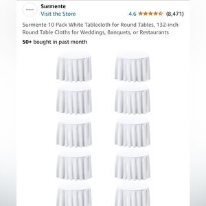 10 round 130” fabric tablecloths